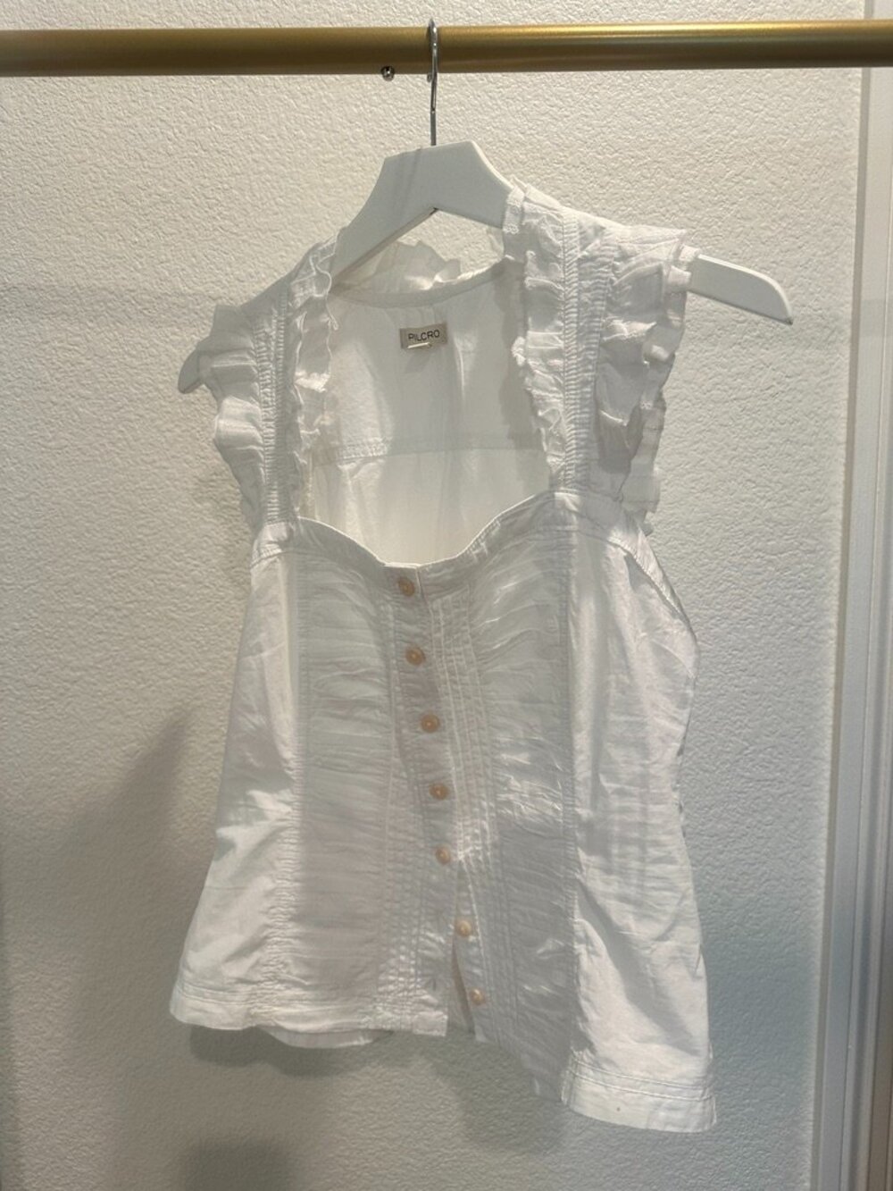 White Ruffled Top